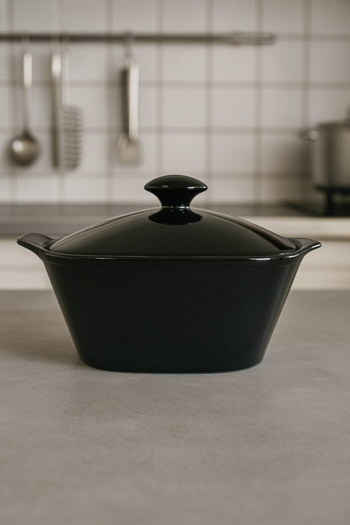 Melamine Double Glazed Black Color Donga for Serving