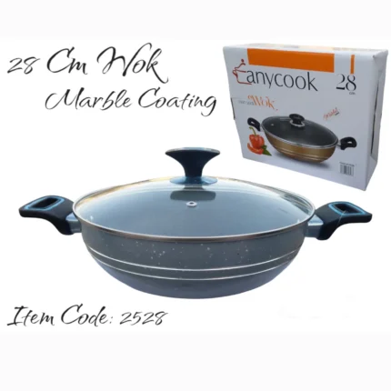 Any Cook 28 cm Marble Coated Wok With Lid
