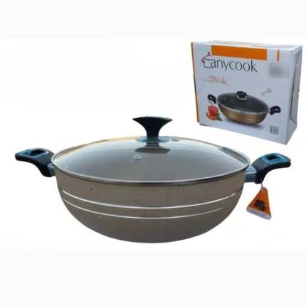 Any Cook Marble Coated Wok With Lid – 34 Cm