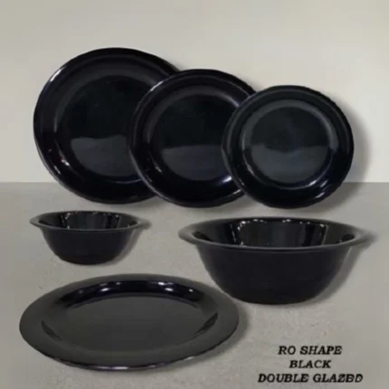 Black Color Melamine Double Glazed Loose Dinner Range