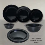 Black Color Melamine Double Glazed Loose Dinner Range