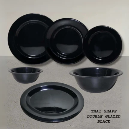Black Color Melamine Double Glazed Loose Dinner Range