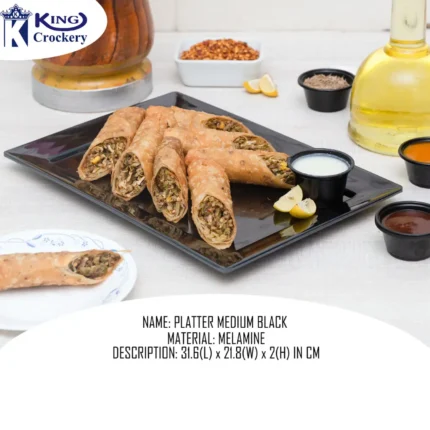 Black Color Melamine Platter For Serving