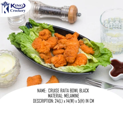 black color melamine raita bowl for serving