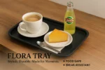 melamine serving tray in black color