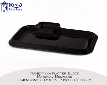 melamine tikka platter in black color