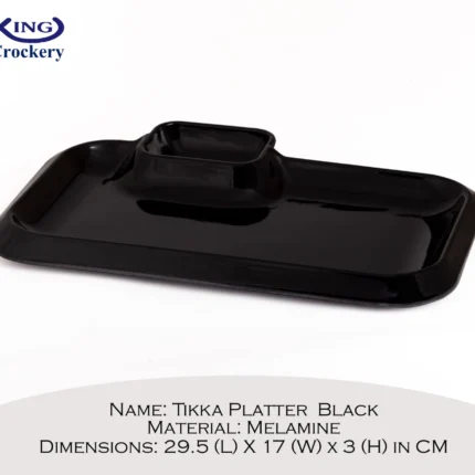 melamine tikka platter in black color