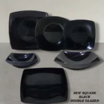Black Color Square Shape Melamine Double Glazed Loose Dinner Range