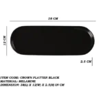melamine serving platter in black color