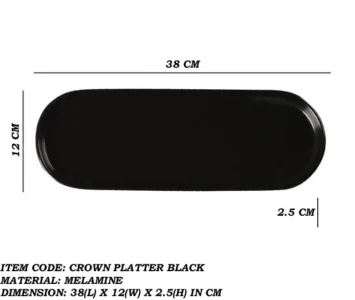 melamine serving platter in black color
