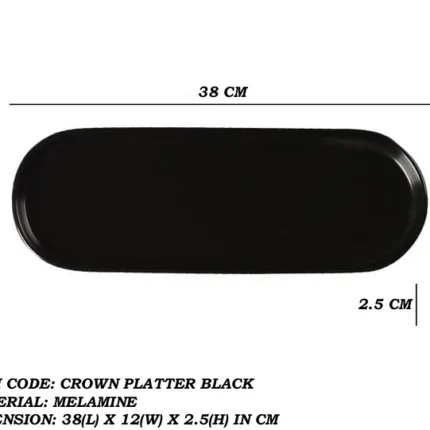 melamine serving platter in black color