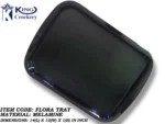 melamine serving tray in black color