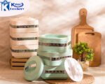 Camel Hotpot in 3 Layer in Pink, Grey and Green Color For Food Storage