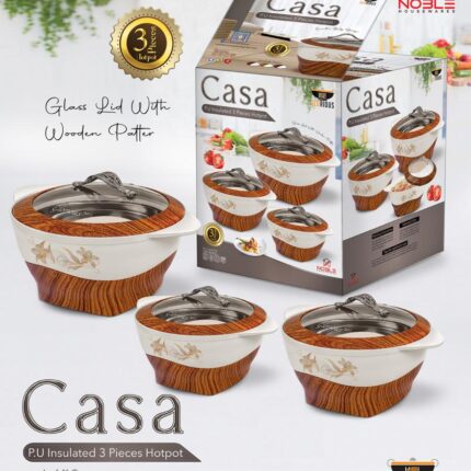 Casa Large Hotpot in Light Brown, Dark Brown and Golden Color