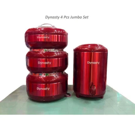 Day and Days 5 Pcs Gift Set which Includes 3 Hot Pots, 1 Flask and 1 Cooler in Red Color