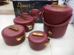 Dinner 4-Piece Gift Pack which Includes 3 Hot Pots + 1 Cooler in Red Color