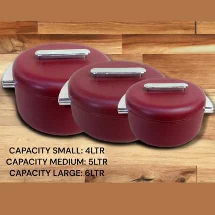 Dinner Hotpot 3 Piece Set in Red Color