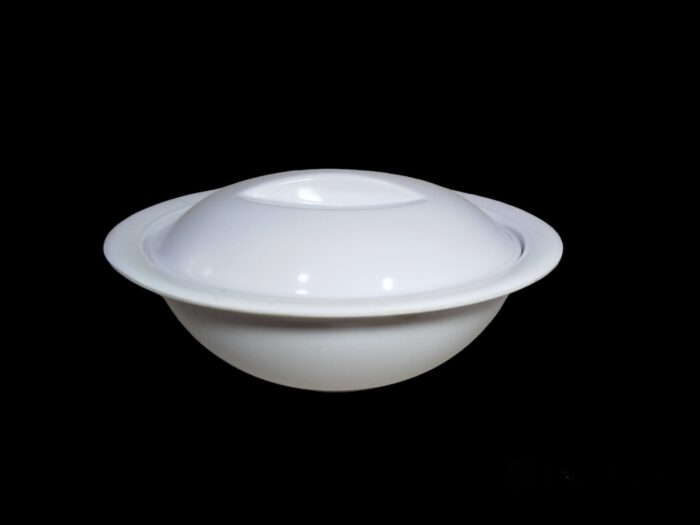 Melamine White Color Double Glazed 9.5 inch Donga With Cover For Dining