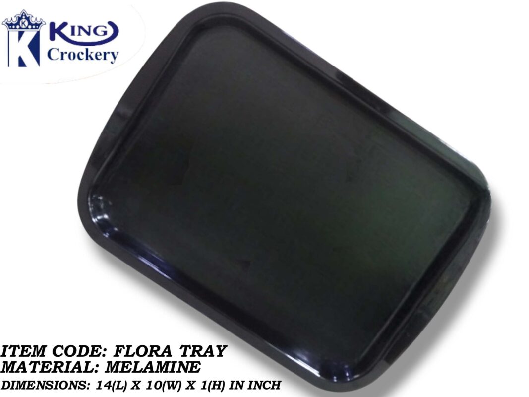 Melamine Black Color 14 inch Tray For Serving