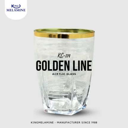 golden lined acrylic drinkware