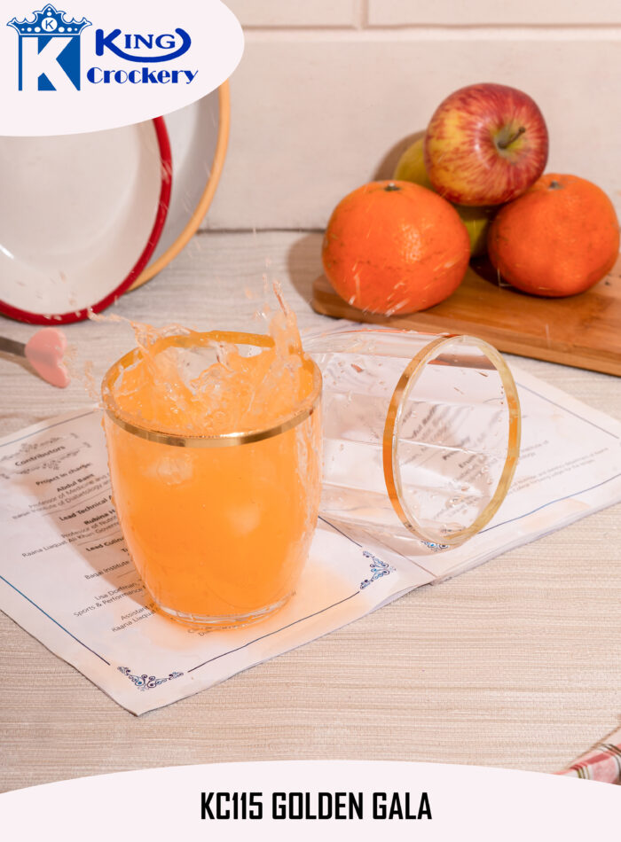 Golden-Lined Acrylic Glass For Drinking