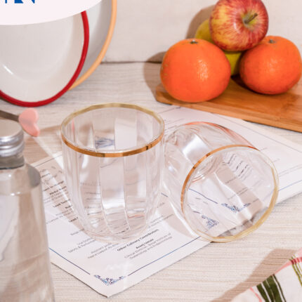 Golden-Lined Acrylic Glass For Drinking