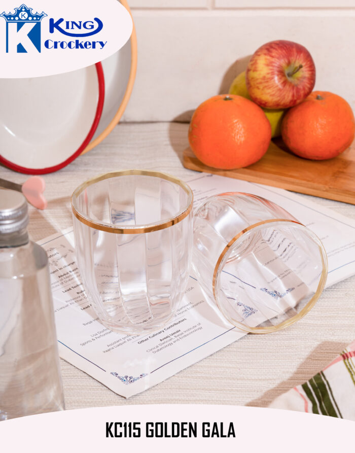 Golden-Lined Acrylic Glass For Drinking