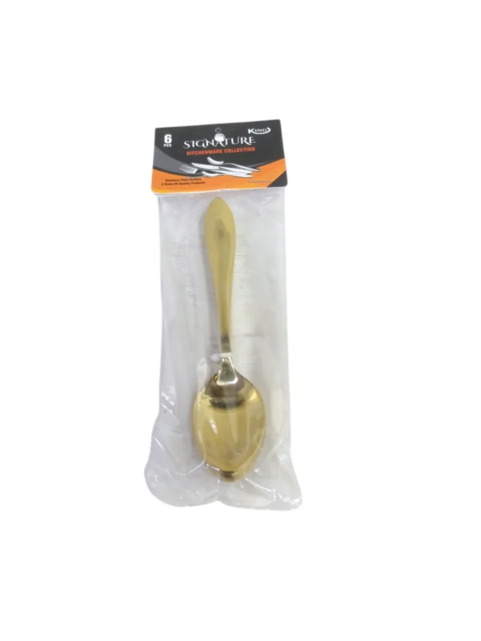 Golden Tea Table Spoon Stainless Steel 6 Pieces For Dining