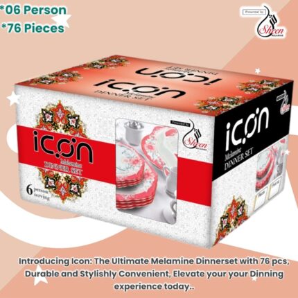 Icon Dinner Set 76 Pcs For 6 Person With Single Glazed