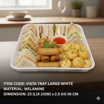 large melamine white color serving tray