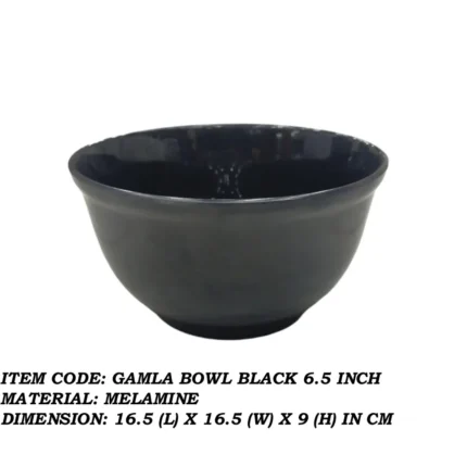 Melamine Black Color Bowl 6.5 inch For Serving