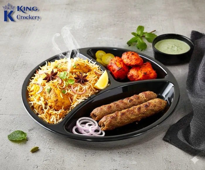 melamine black color divider for serving