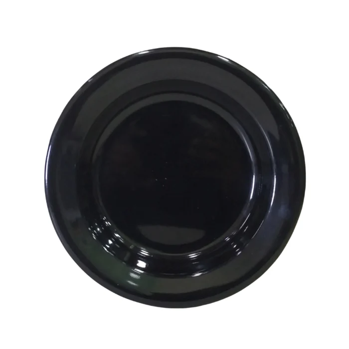 Melamine Black Color Double Glazed 10 inch Rice Plate For Dining