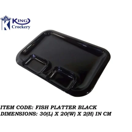 Melamine Black Color Fish Platter For Serving