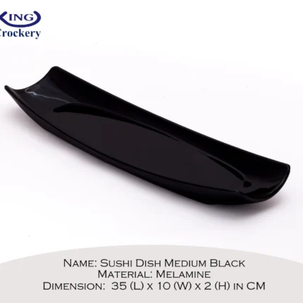 Melamine Black Color Medium Dish for Serving