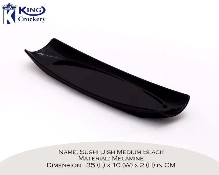 Melamine Black Color Medium Dish for Serving