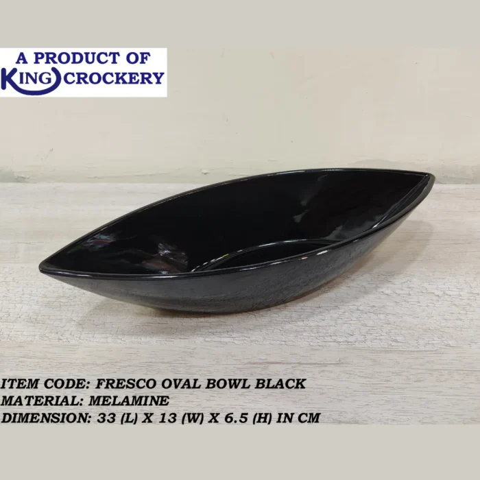 Melamine Black Color Oval Bowl For Serving