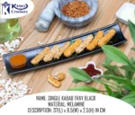 Melamine Black Color Single Kabab Tray For Serving