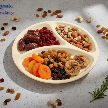 melamine cream color divider for serving