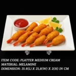 melamine platter in medium size in cream color