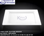 melamine medium size platter in white color