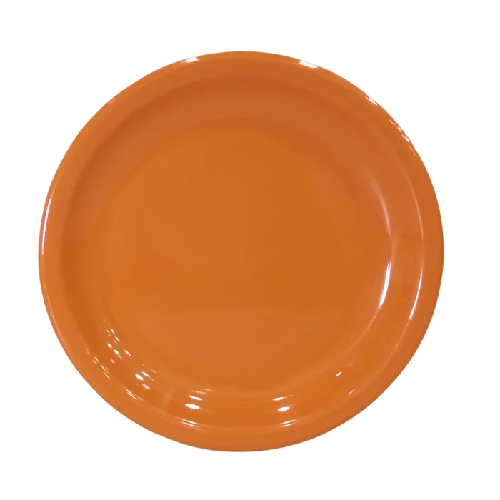 Melamine Orange Color Double Glazed Dinner Plate 10 inch For Dining