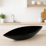 Melamine oval bowl in black color for serving