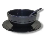 melamine piyali, spoon and saucer for soup serving