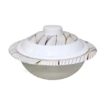 Melamine Printed Double Glazed Donga With Cover 9.5 inch For Serving