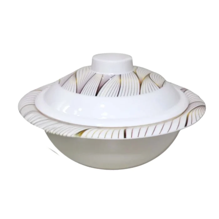 Melamine Printed Double Glazed Donga With Cover 9.5 inch For Serving