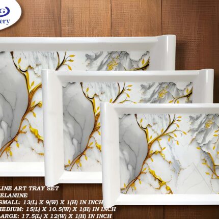 Printed Melamine Serving Tray in 3 Sizes – Small, Medium, and Large