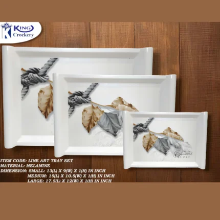Melamine Printed Tray 3 Pieces Set