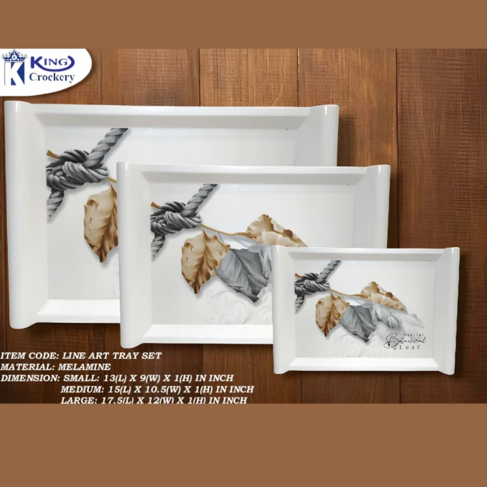 Melamine Printed Tray 3 Pieces Set