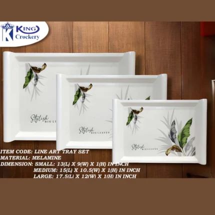 Melamine Printed Tray 3 Pieces Set